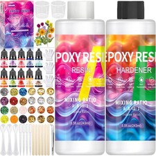 ZPQAODI Epoxidharz Set f&uuml;r Anf&auml;nger, Glasklar Resin Harz Gie&szlig;en Mit Farbe
