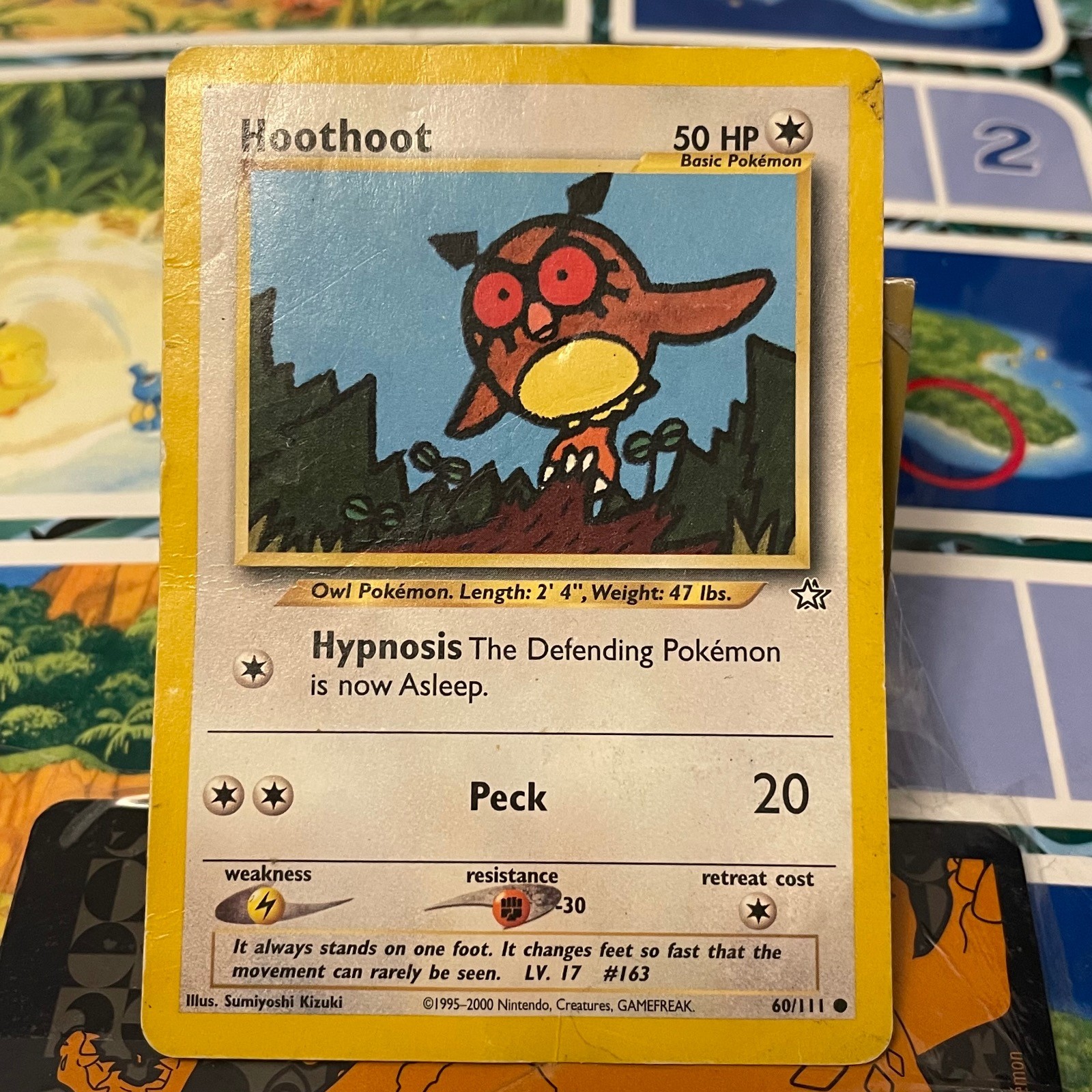 Hoothoot 60/111 Common Neo Genesis Pokemon Unlimited Heavily Played