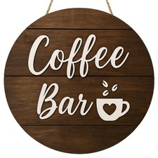 Coffee Bar Signs Wall Decor - 12" Large Farmhouse Coffee Signs for Kitchen Co...