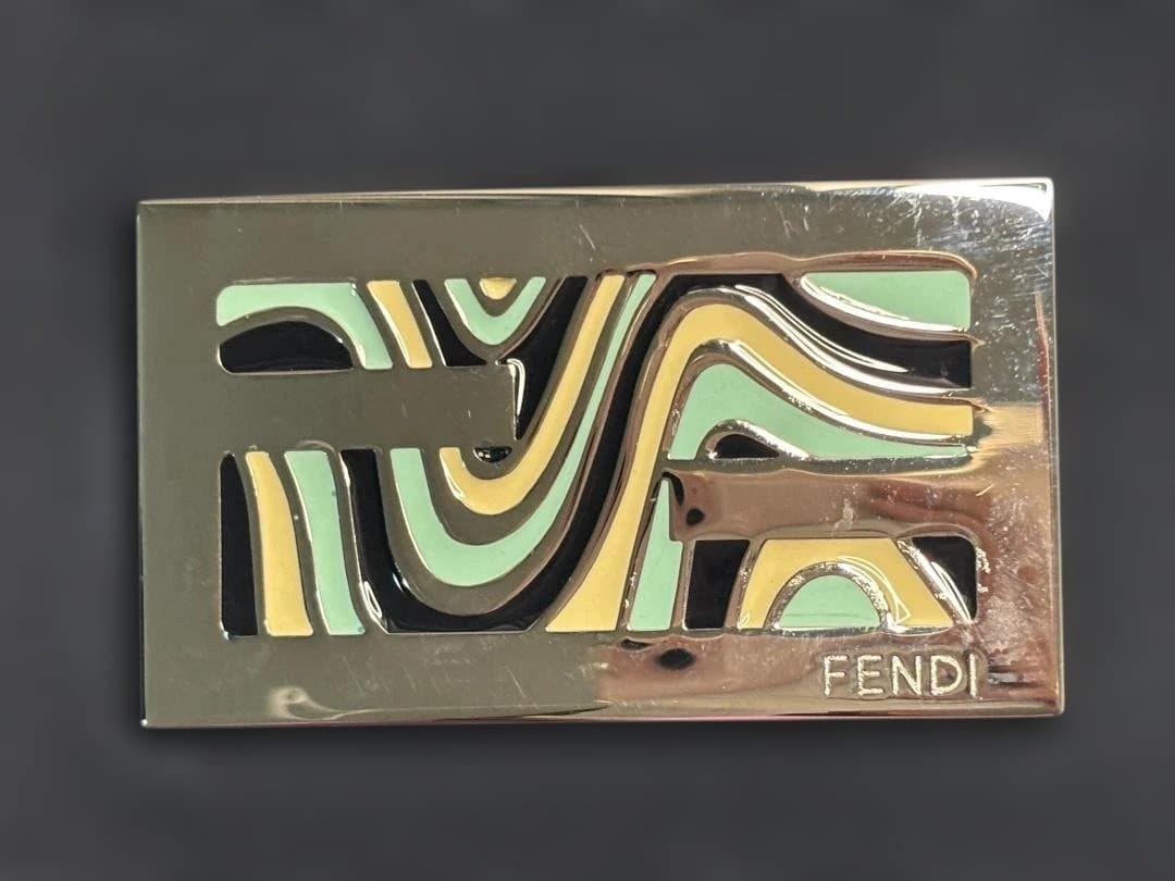 FENDI One Shoulder Bag Purse FF Baguette Denim Leather Navy Authentic thumbnail 12