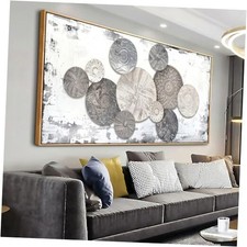 Wall Art Floral Rustic Wall Decor Brown and Grey Canvas 40"L x 20"W 005-Metal