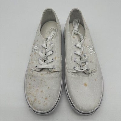 DC Trademark Sneakers Mens Size 8.5 M White Logo Embroidered .#6