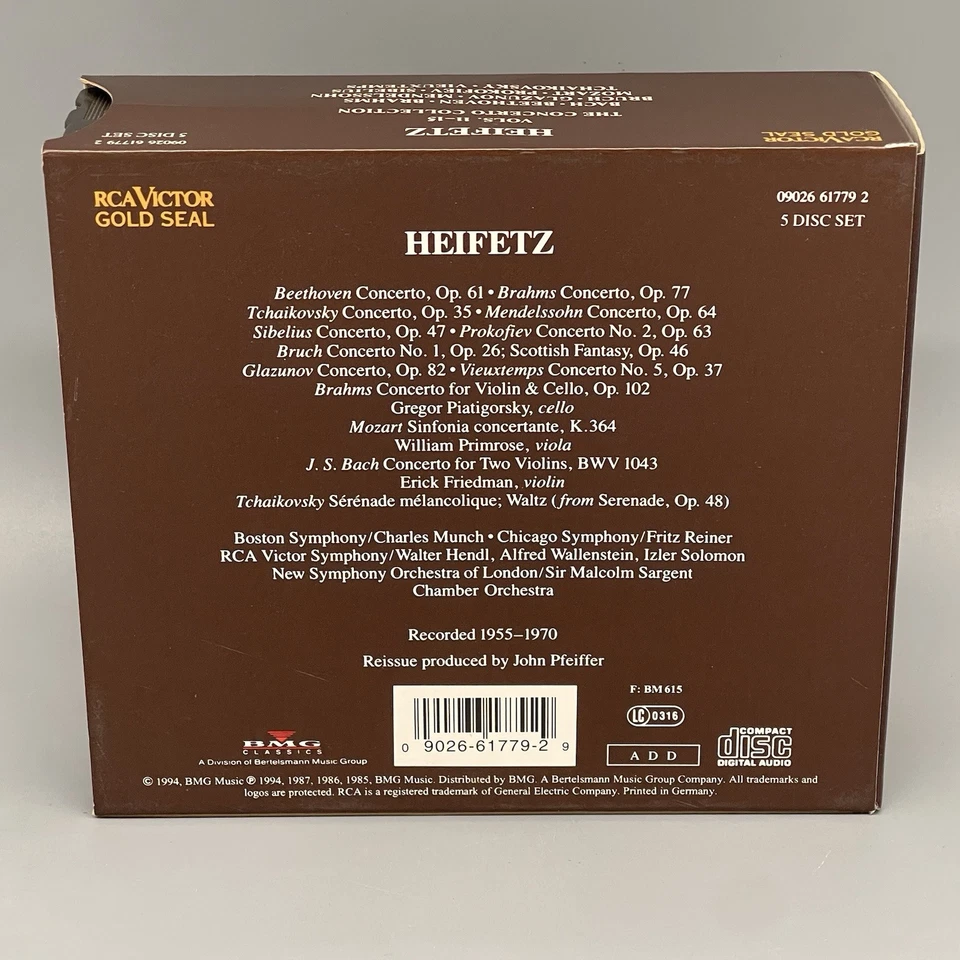 Heifetz-Collection Vol. 11-15 (The Concerto Collection) 5CD Box Zustand gut - Bild 2 von 4