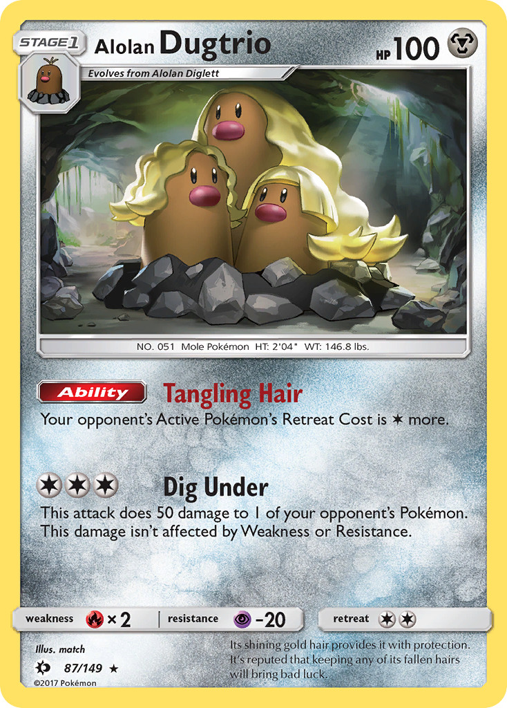 Alolan Dugtrio 087/149 Sun & Moon Holo Pokemon Card NM