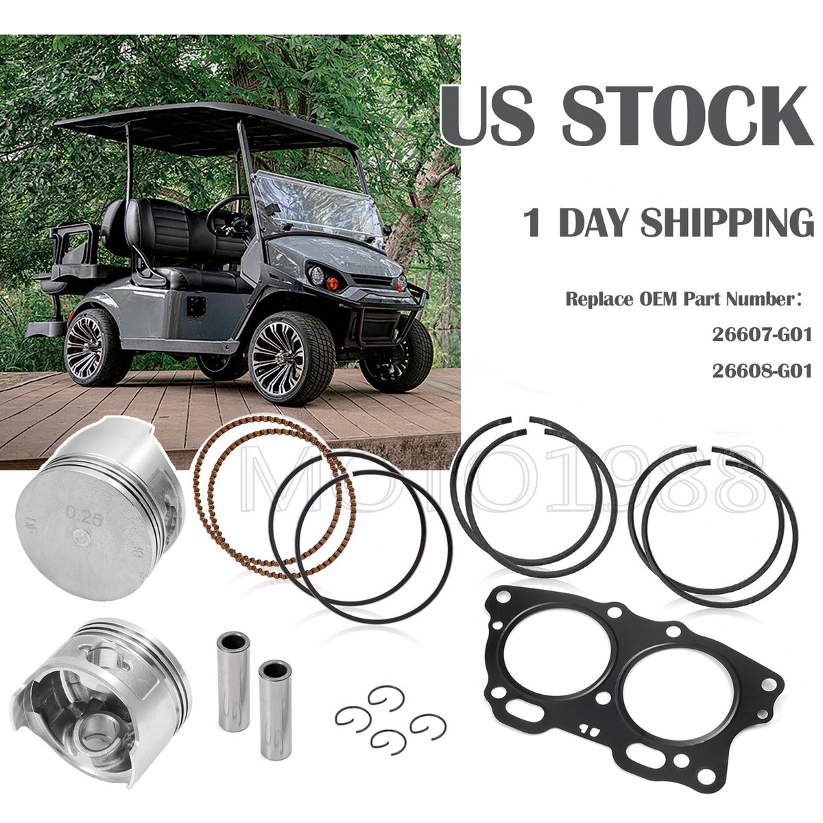Piston Ring 0.25mm Oversize Bore For EZGO Golf Cart Robin 295cc
