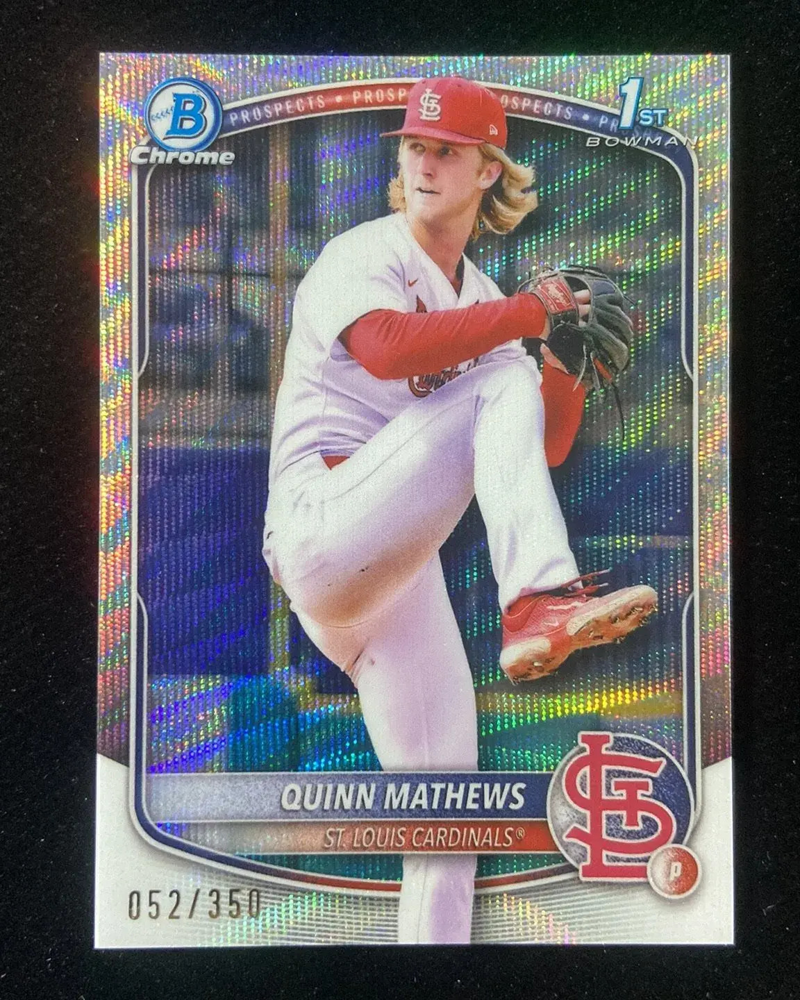 2025 Topps Bowman Chrome Wave #BCP-25 Quinn Mathews 1st 52/350 Cardinals YL6