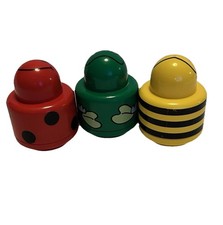 Vintage Lego Primo Bumble Bee And Ladybug Set Of 3 Rattle Stackable Rare!