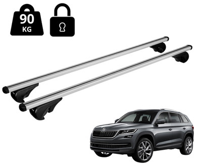 Nordrive Dachträger Querträgerr Für Skoda Kodiaq 2017-2021 120 cm, Silber