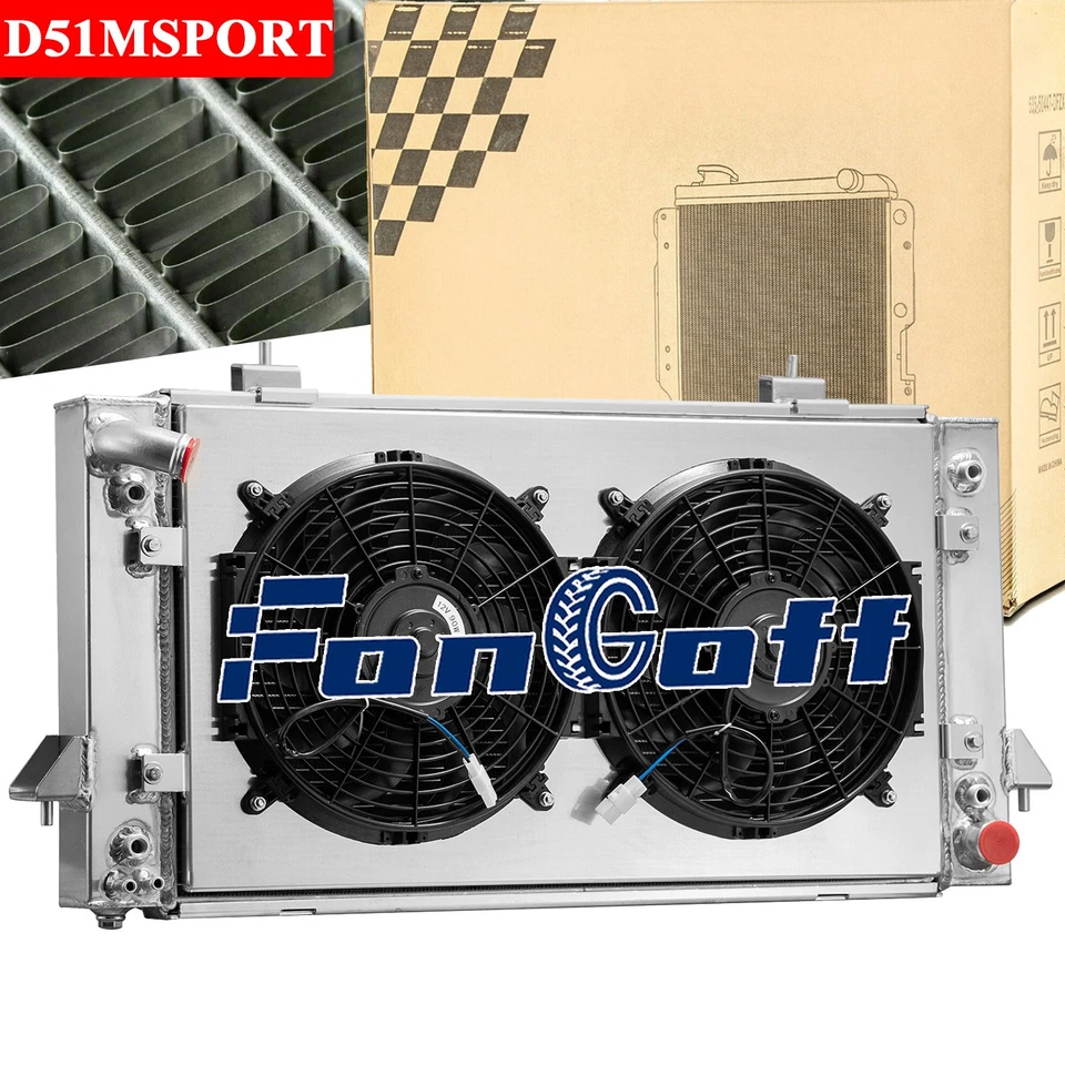 4 Row Radiator Shroud Fan Fit 1987-1995 Land Rover Discovery Range RO3010105 ESR Foto 2 de 4