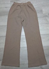 Comfrt Womens Waffle Knit Wide Leg Lounge Pants Size Small Light Brown 