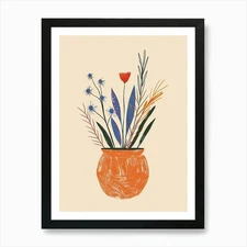 Cosmic Velocity Mid Century Style A Framed Wall Art Poster Canvas Print Picture