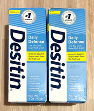 Desitin Daily Defense Zinc Oxide 1 Diaper Rash Cream -2-PACK- 4 Oz Each