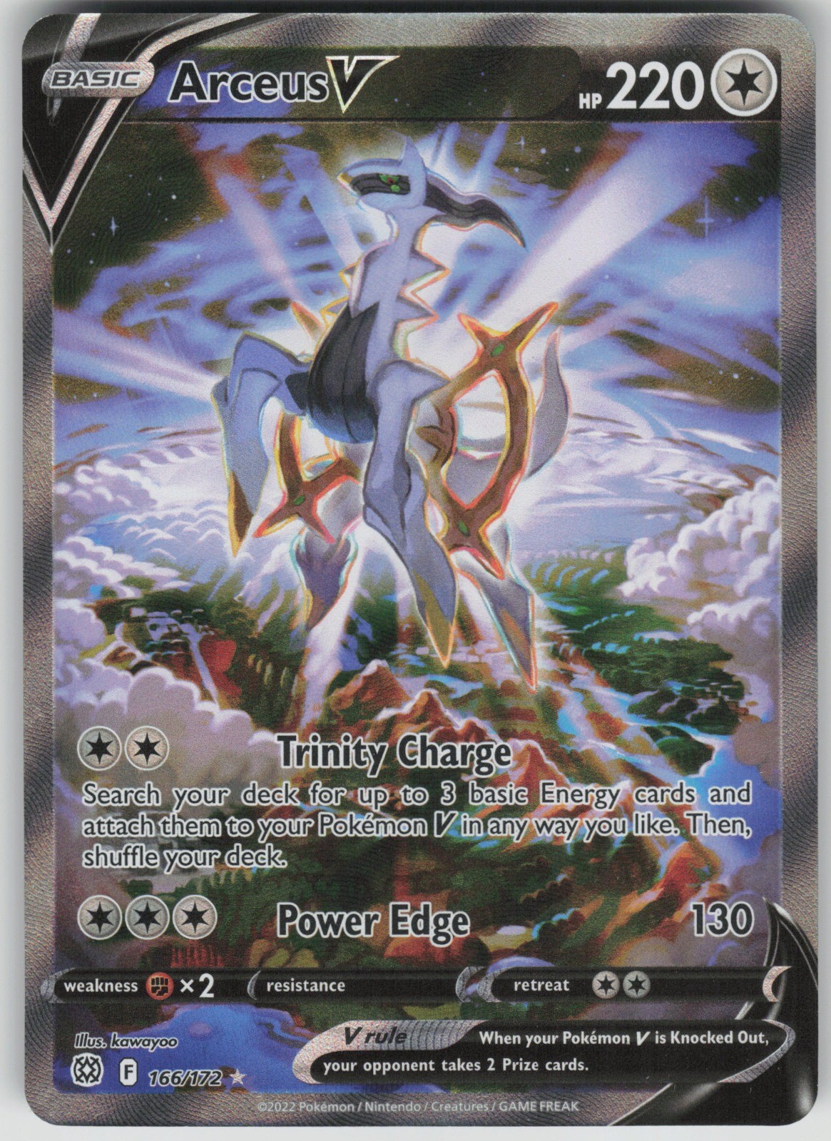 Pokemon Arceus V (Alternate Full Art) Ultra Rare SWSH09: Brilliant Stars 166/172