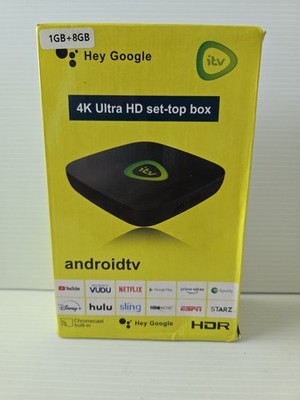 ITV Hey Google 4K Ultra HD 1GB + 8GB Set-top Box Android Tv / itv - NEW