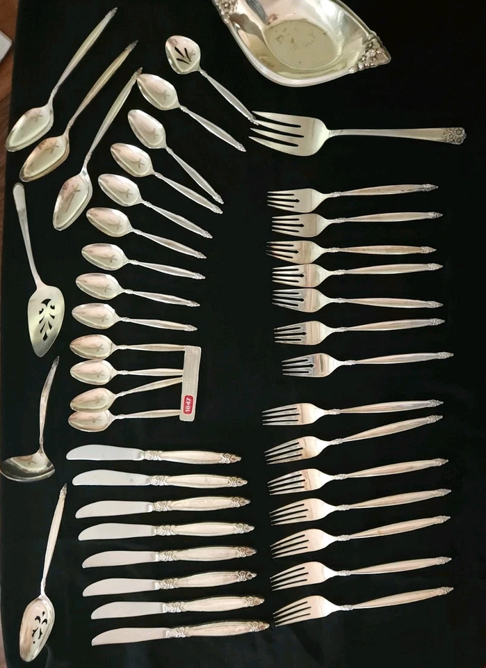 Lote de 42 piezas guirnalda de cubiertos Rogers Brothers 1847 patrón 1965 Foto 2 de 4