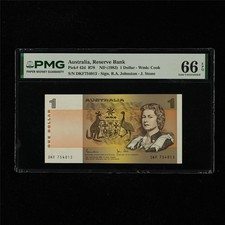 1983 Australia Reserve Bank 1 Dollar Pick#42d PMG 66 EPQ Gem UNC 01