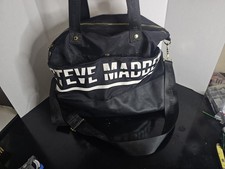 Steve Madden BGym Duffel Bag Black White Weekender Overnight Gym Bag