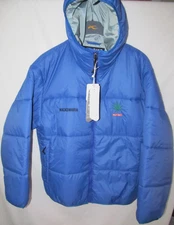 NWT Men's WACKO MARIA x High Times Blue Zip Up Hooded Puffer Jacket Size M