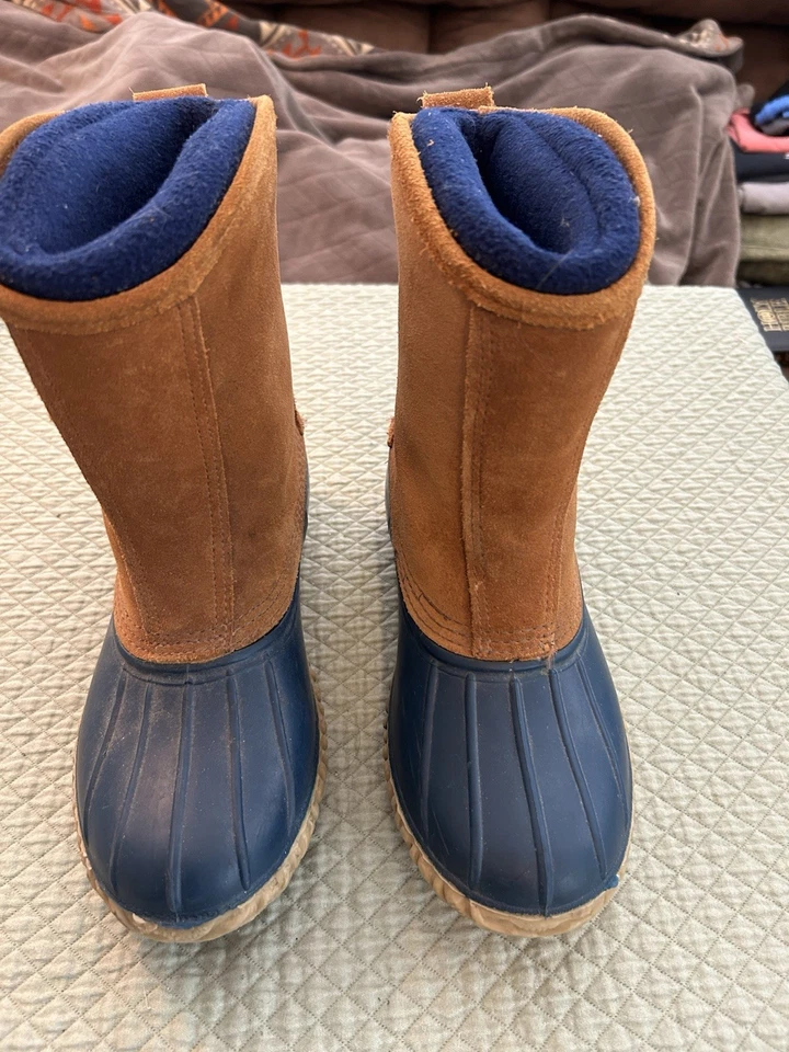 LaCrosse Polartec Made in USA Womens 7 Brown Suede Blue Rubber Winter Duck Boots - Image 3 of 4