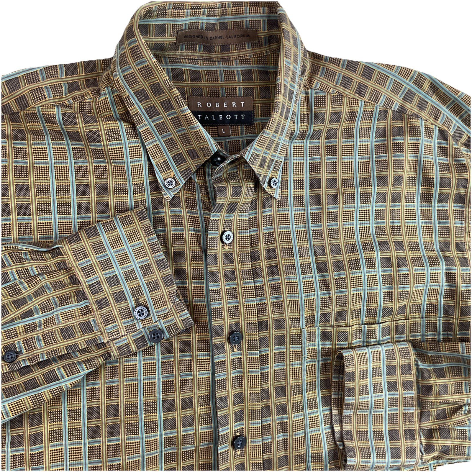 Robert Talbott Shirt Button Front Long Sleeve Che… - image 1