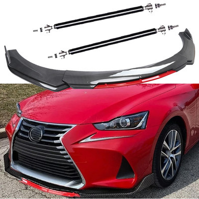 Carbon Fiber Red Front Bumper Lip Spoiler Splitter Body Kit For LEXUS IS200T I