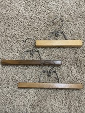 VTG 80s/70s Wooden Clamp Hanger For Pants Skirts Slacks Lot Of 3
