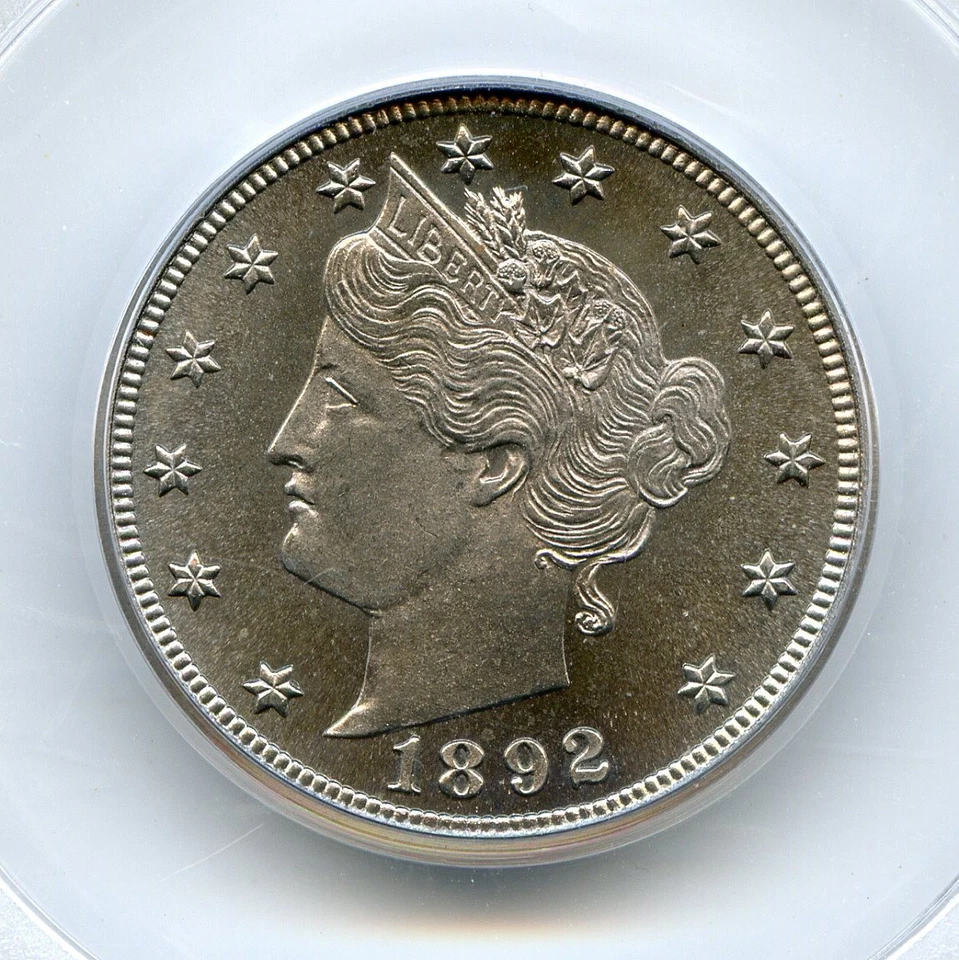 Proof 65 - RARE - 1892 PROOF Liberty "V" Nickel 5¢ / PCGS (old green label) PR65 - Image 2 of 4