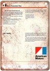 1980 American Motors Corporation AMC Vintage Ad Retro Look Metal Sign A12646