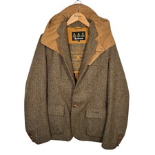 Barbour Tokito Ventile Oates giacca tweed lana spina di pesce su misura vestibilità media S