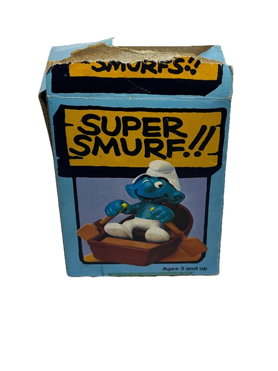1981 Schleich Super Smurfs Figure 2x Rowboat Smurf Complete W/ Box