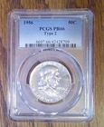 1956 90% Silver Proof Franklin Half Dollar PCGS PR66 Type 2 (709)