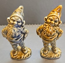 Vintage Wade Ireland Larry Leprechaun Twins Porcelain Figurines Glaze Match Pair