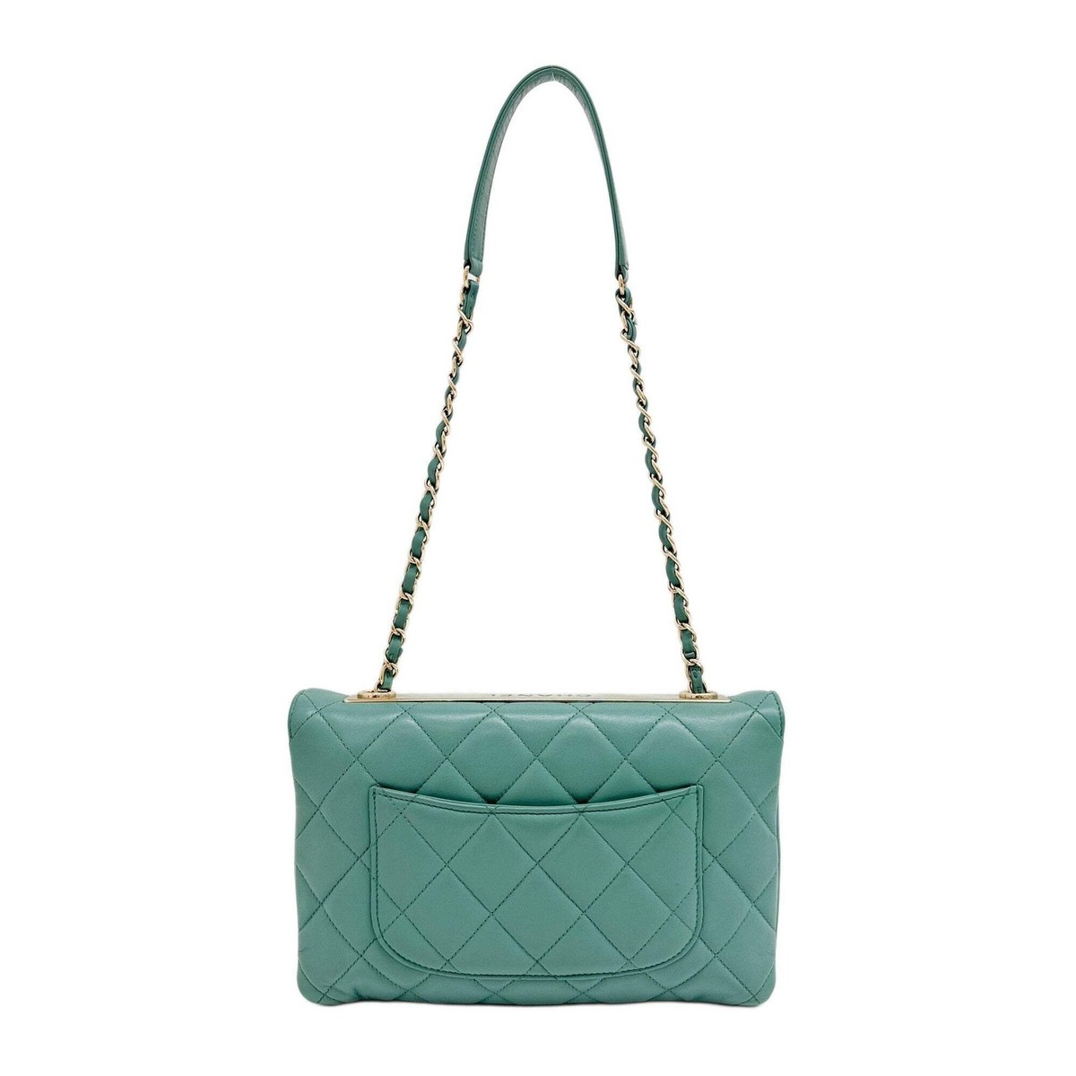 CHANEL Trendy CC Flap 2014-2015 Matelasse Aquamarine Leather  display picture 2
