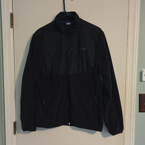 Lands' End Men's Black Full-Zip Jacket Stand-Up Collar Size L 42-44