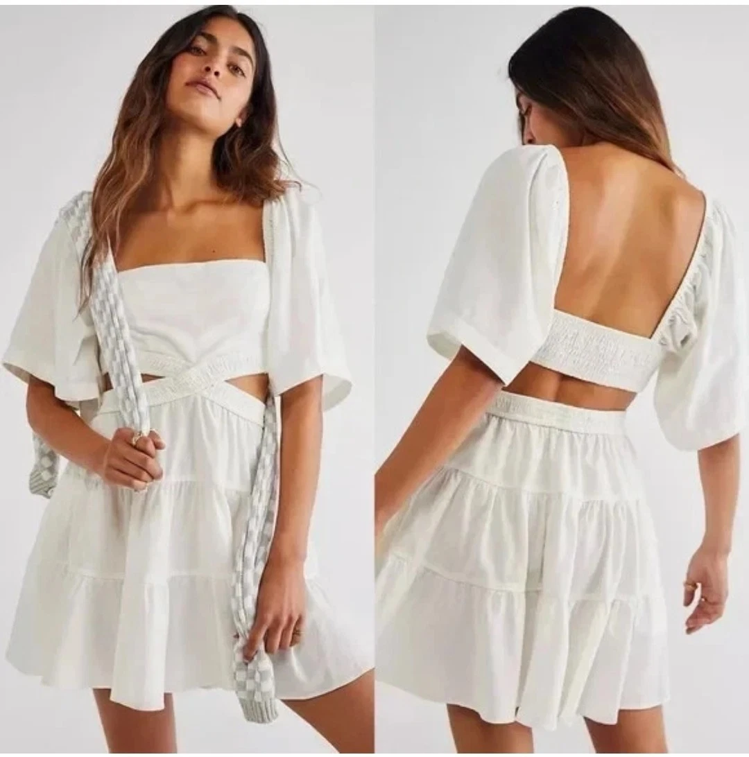 chinese dress ladies DRIFTER LINEN DRESS X FREE PEOPLE, hand made - MOMO NEW YORK