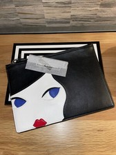 LULU GUINNESS MED LULU DOLL FACE GRACE POUCH Brand New