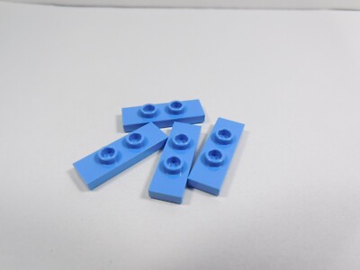 LEGO 4 Medium Blue 1x3 Smooth Tile Plates w/ 2 Studs Q3