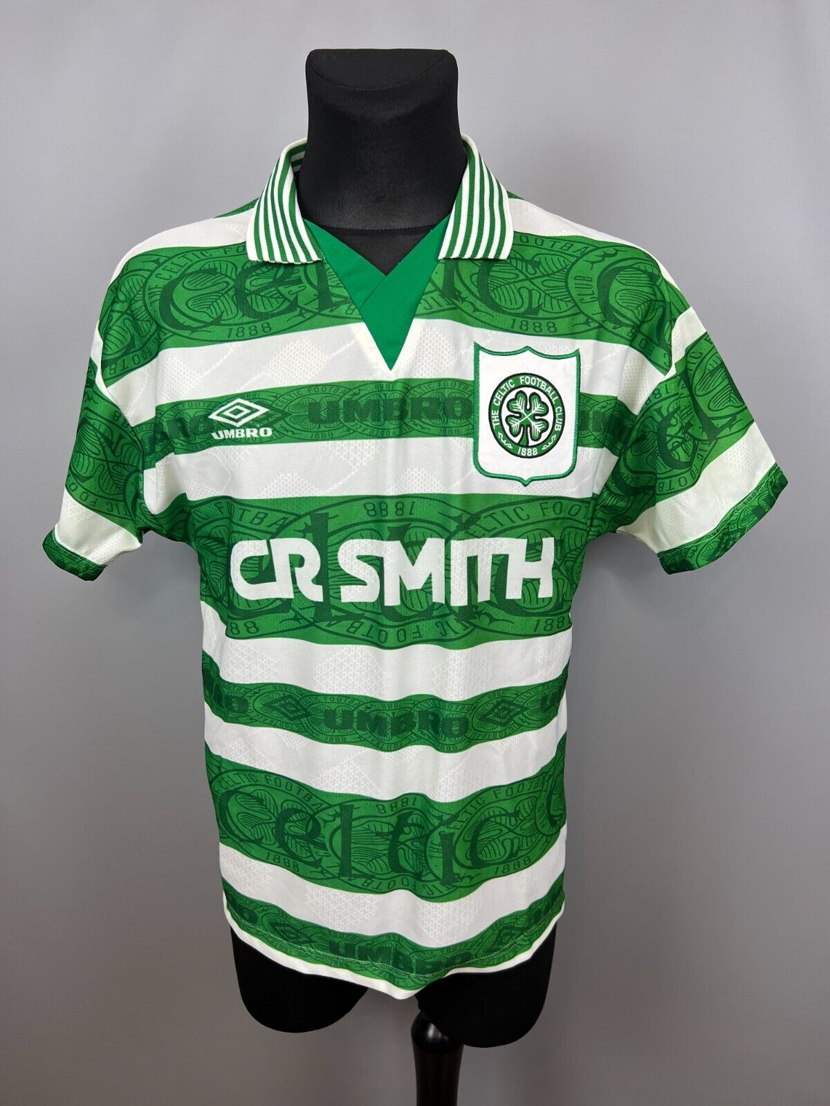 1996-97 CELTIC Home S/S No.7 Di Canio Scotland League 96-97 jersey shirt sz  L