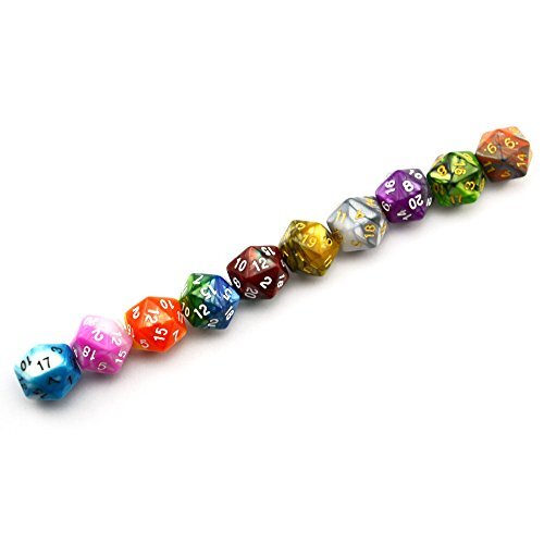 10er Pack 20-seitige Würfel D20 polyedrische Würfel für DND RPG MTG Tischspiel (Farbe 2) - Bild 2 von 5