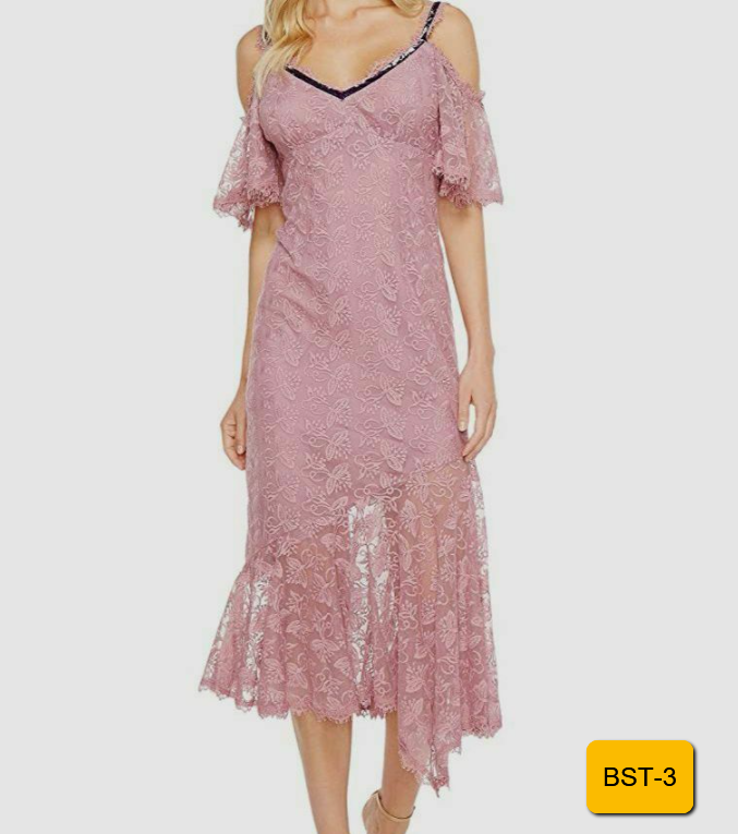Nanette Lepore Embroidered Cold Shoulder Women's Midi Dress, Size 2, Mauve NEW Nanette Lepore Embroidered Cold Shoulder Women's Midi Dress, Size 2, Mauve NEW