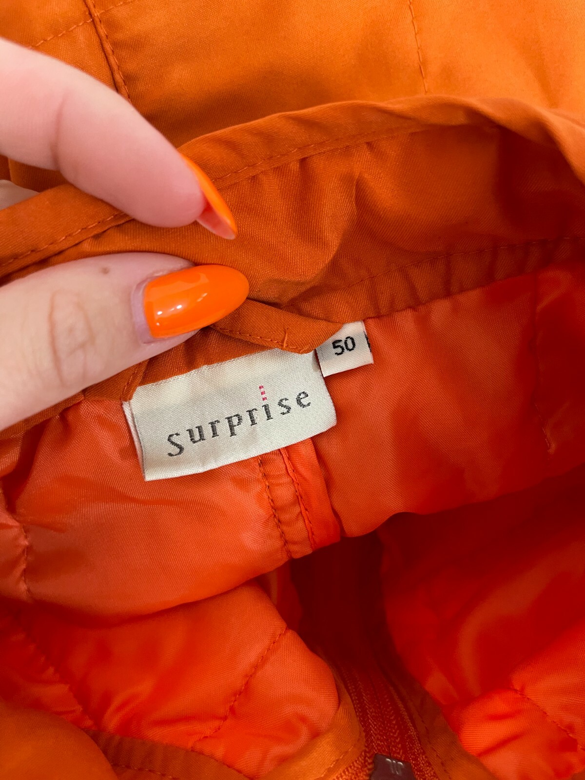 Surprise Men’s Sleeveless Vest Zipper Front Orange Size 50