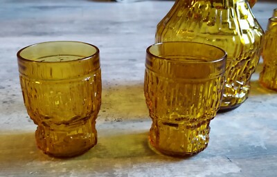 Pichet Carafe Vintage En Verre Ambré - Déco Rétro