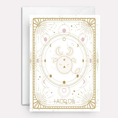 Astrology birthday card - Taurus birthday card by Paper Bound Greetings