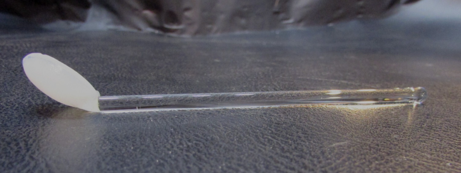 Old Miniature 4.5" Long Fragile Milk White and Clear Glass Antique Salt Spoon ?