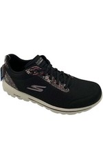 Skechers GOwalk Travel Vegan Washable Bungee Sneakers Rose Black Flral