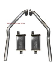 67 - 81 Chevrolet Camaro 2.5 Mandrel Bent Dual Exhaust - Flowfx Muffler
