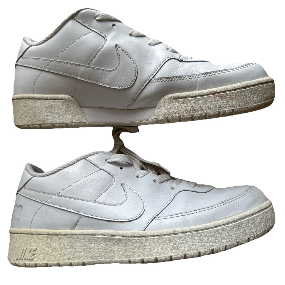 Vtg NIKE 20 Twenty 309422-111 Men's Size 9.5 Triple White Leather