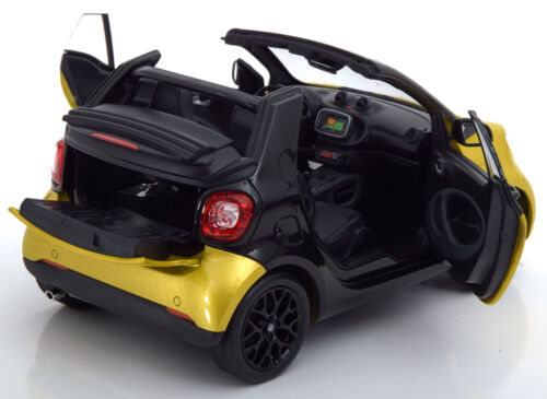 Smart Fortwo Cabrio Soft Top 2014 Yellow Black NOREV B66960289 1/18 A453 Yellow - Picture 5 of 5