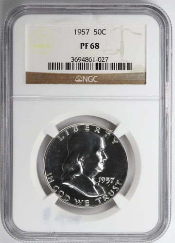 1957 Proof Franklin Half Dollar NGC PF68 50c