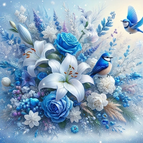 5D Diamond Painting Kits for Adult, Birds Flower Diamond Art Kits for Beginners, - Picture 6 of 12